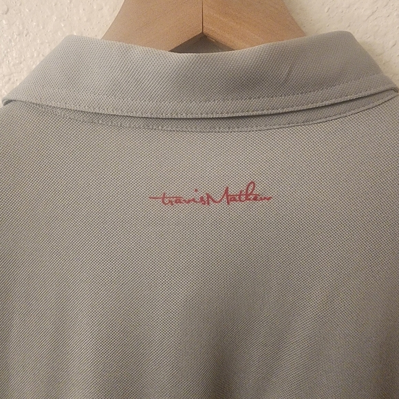 Travis Mathew Gray Striped Golf Polo Shirt Mens Size Medium - Picture 8 of 8